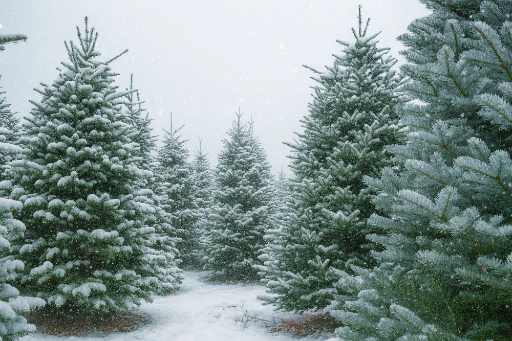 U-Cut Noble Fir Christmas Tree Farm in Winter